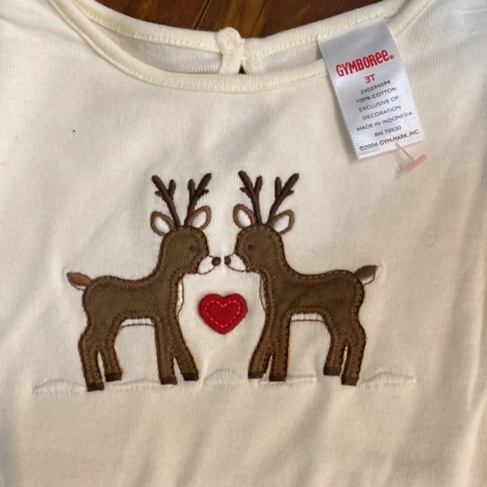 Gymboree Reindeer Holiday Outfit Set Corduroy Shorts 3T